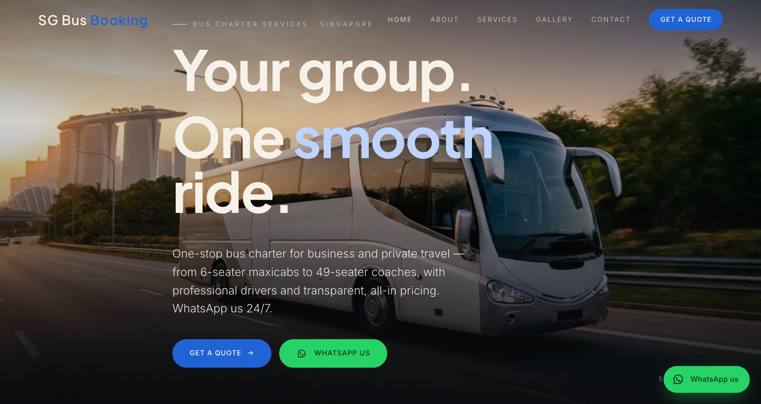SG Bus Booking — website by touchmkt Singapore